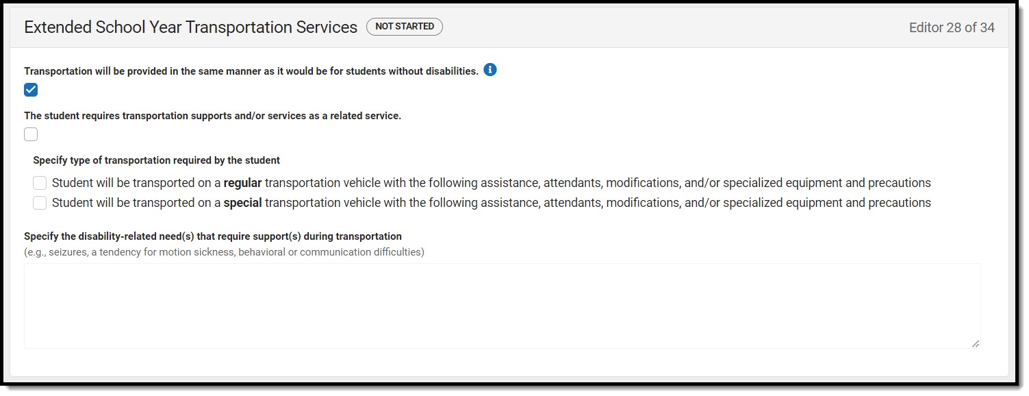 Screenshot of the ESY Transportation Services Editor.