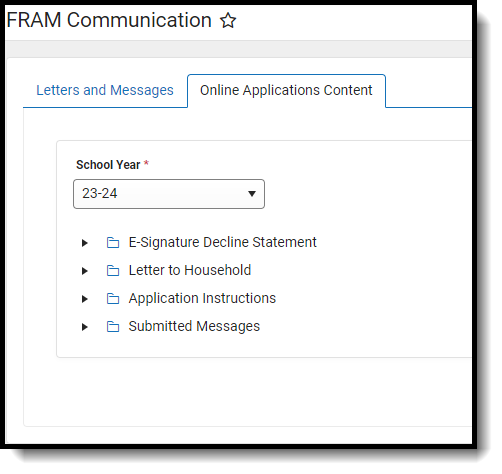 Screenshot of Online Application Letter Editor