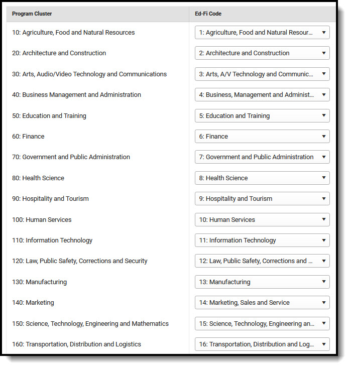 Screenshot of Course Offerings Resource Preferences.