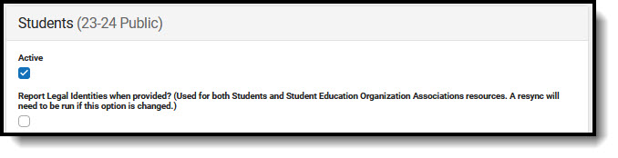 Screenshot of Students Resource Preferences.