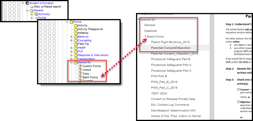 Screenshot of Forms Tool Rights in Campus Classic.