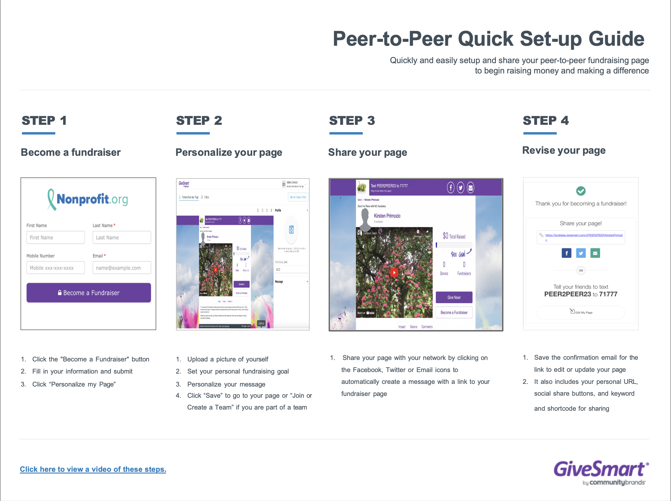 GiveSmart Fundraise Peer to Peer Set-Up Guide