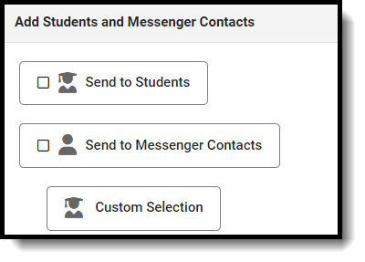 screenshot of Student Filtering Options