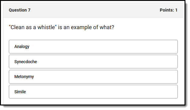 Screenshot of a multiple choice question.