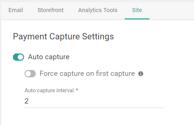 Auto capture settings toggled on