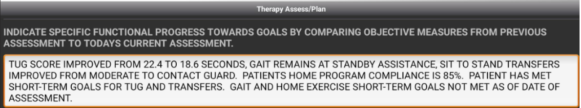 A screenshot of a therapy planDescription automatically generated