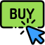 icon of a buy button with a mouse cursor clicking it
