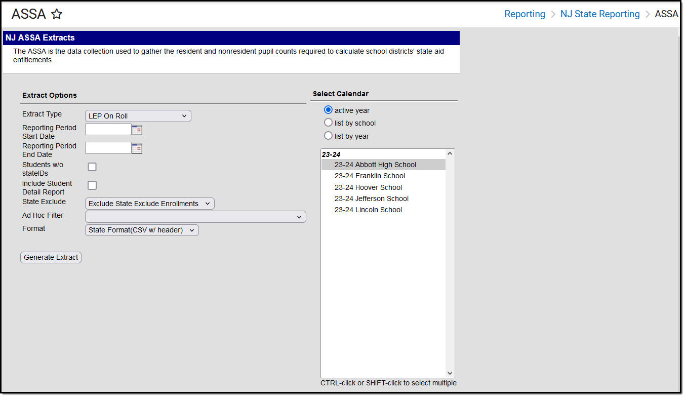 Screenshot of an example of the ASSA LEP on Roll report editor.