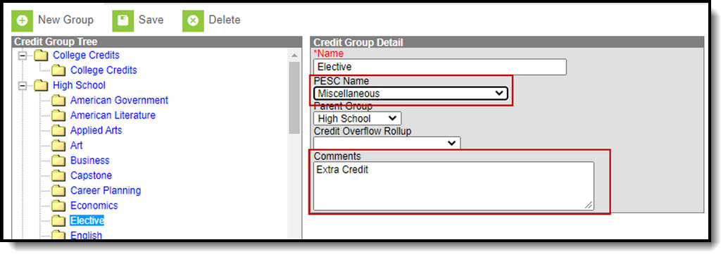 Screenshot of Credit Group.