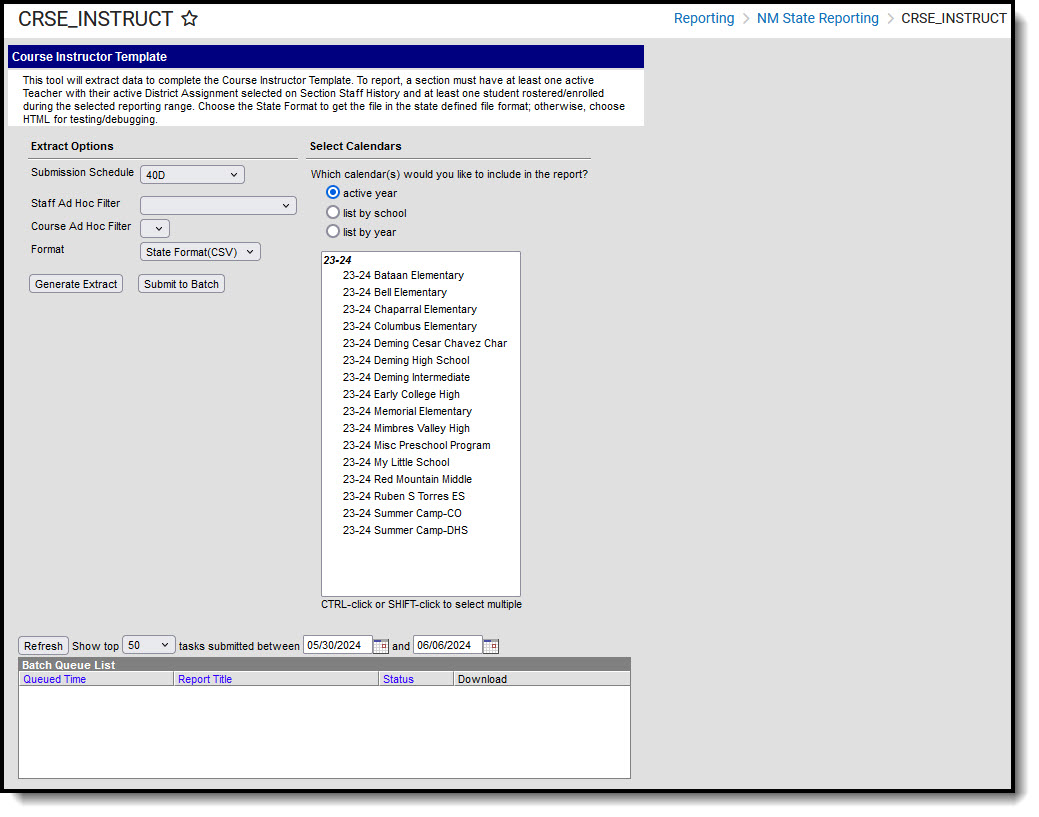 Screenshot of Course Instructor Template Editor.