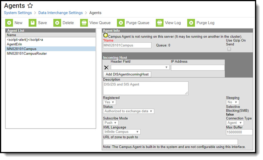 Screenshot of Agens tool.