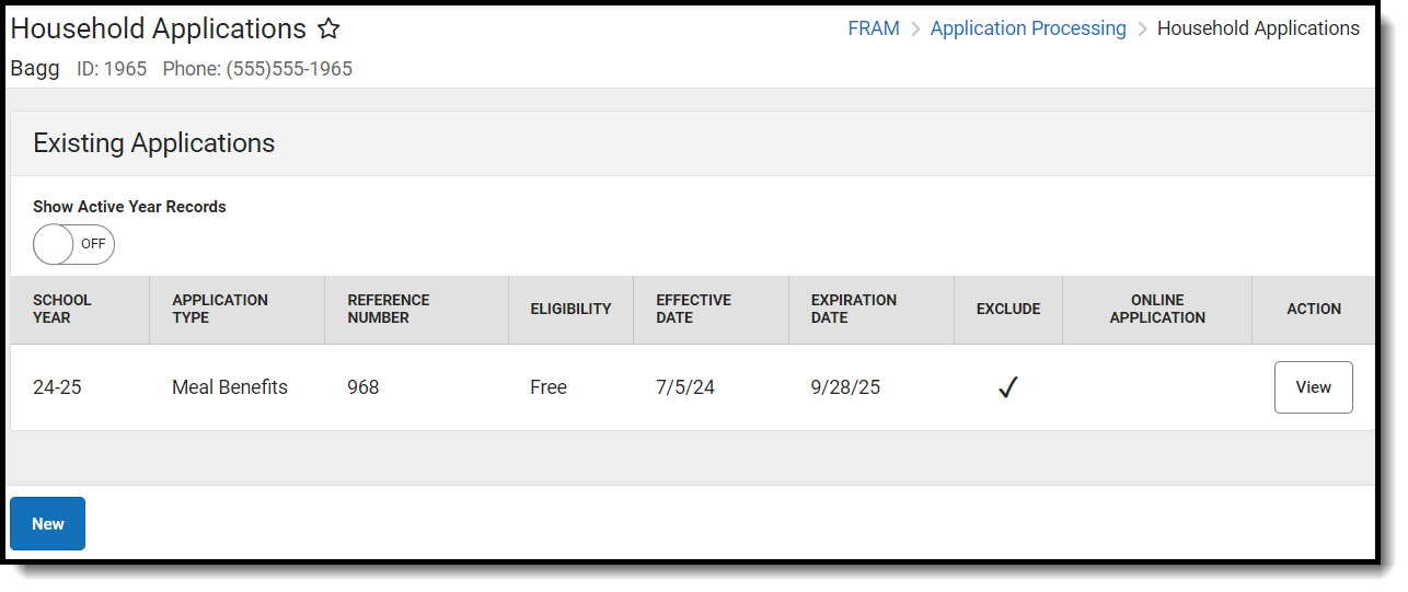 Screenshot of an application that has been excluded. The Exclude column is highlighted.