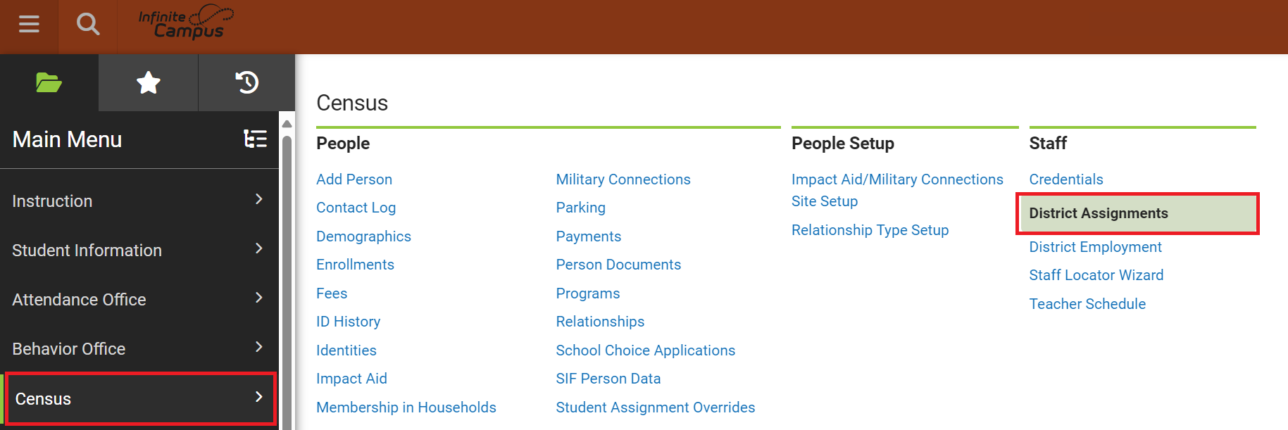 Census District Assignments