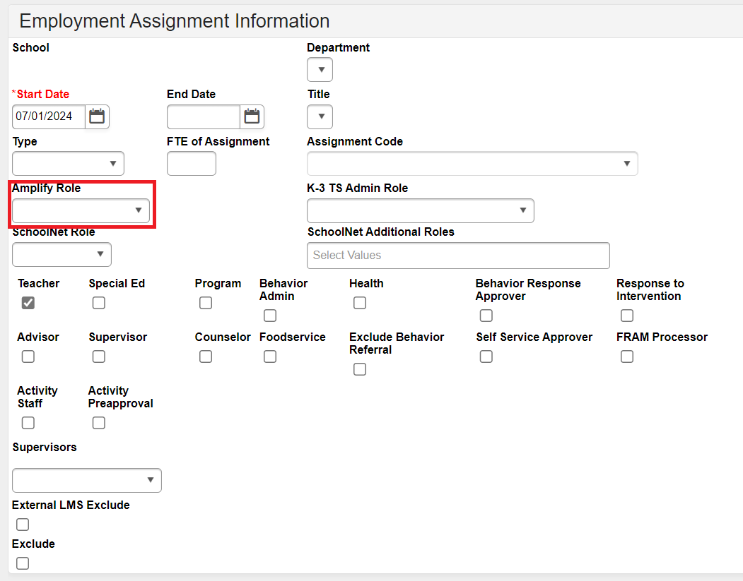 employment assignment information