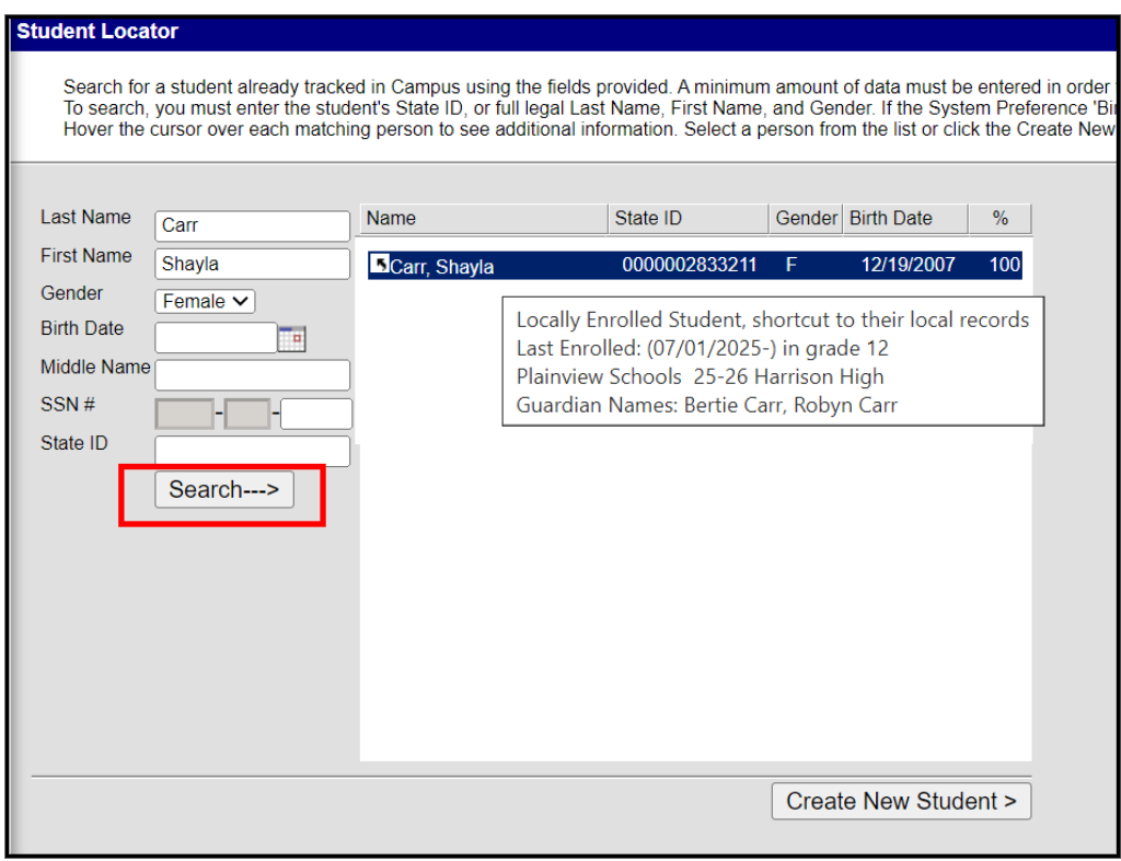 student locator search