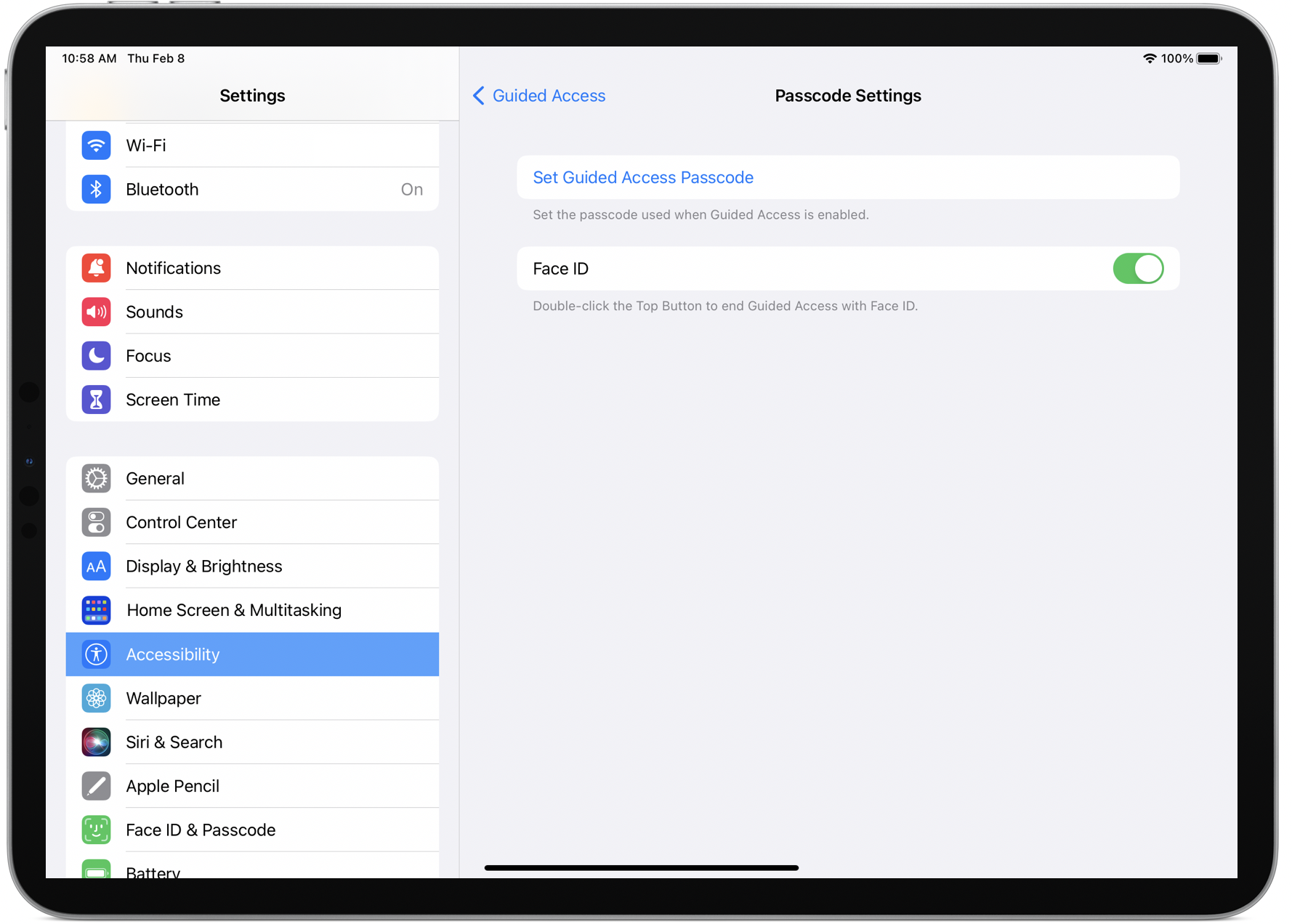 iPad Settings Accessibility Guided Access Set Passcode.png