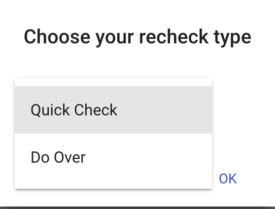 Recheck options