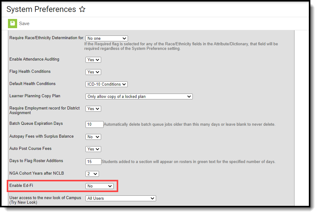 Screenshot of the System Preferences tool.