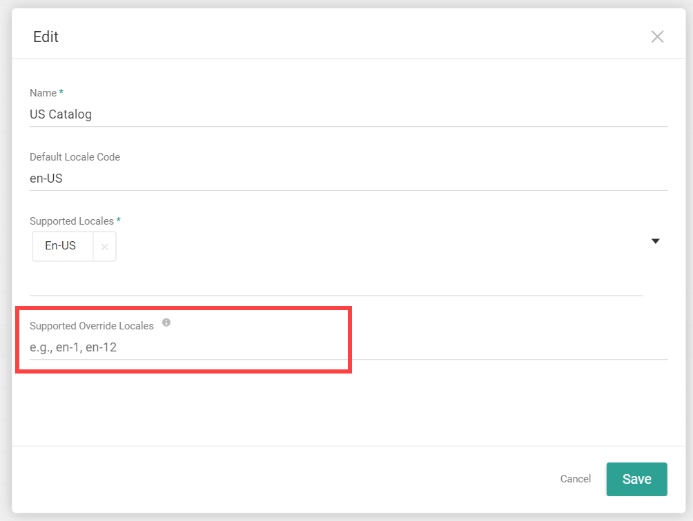 Master Catalog settings showing the supported override option