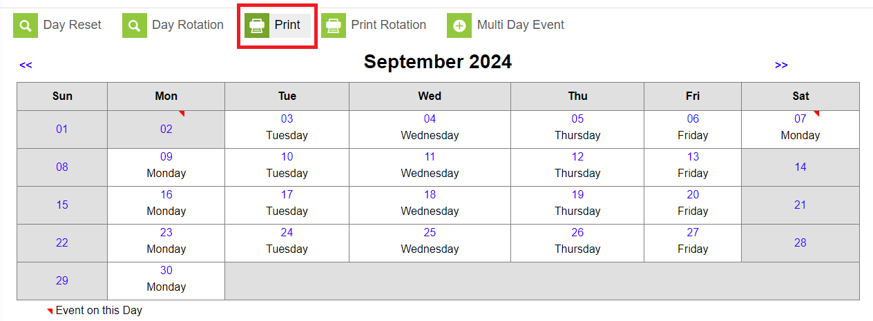 print calendar