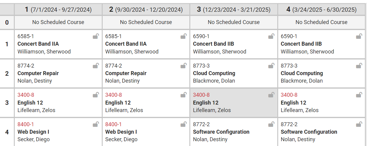 Students restored schedule