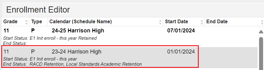 Retention enrollment