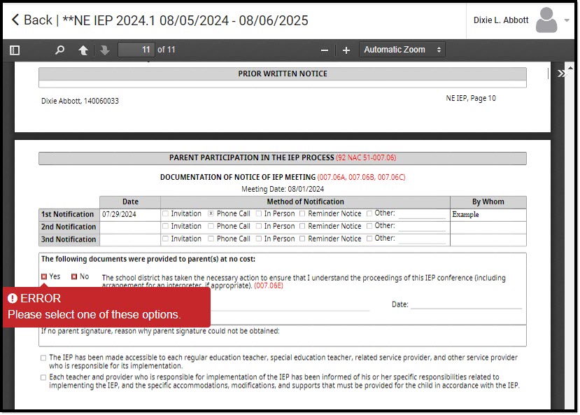 Screenshot of a blank eSignature line on the document.