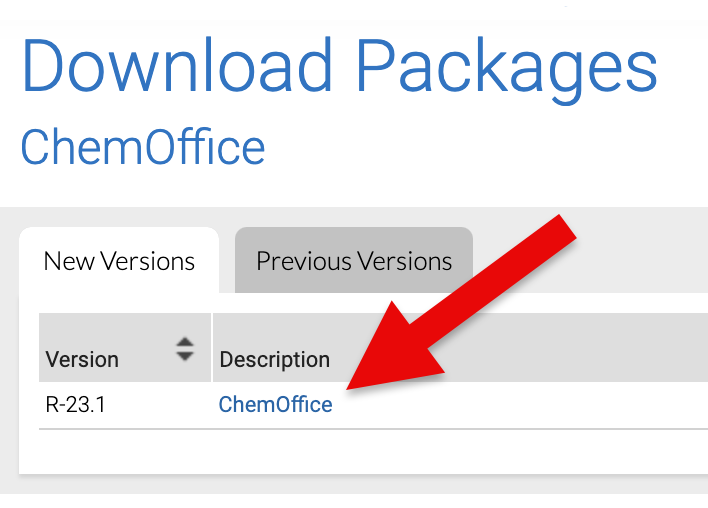 screenshot of an arrow pointing to a chemoffice link