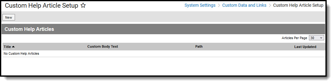Screenshot of Custom Help Articles Tool