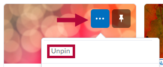 Identifies Unpin option in Course Selector