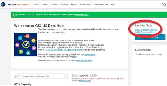 Print Identifier Certificate link image
