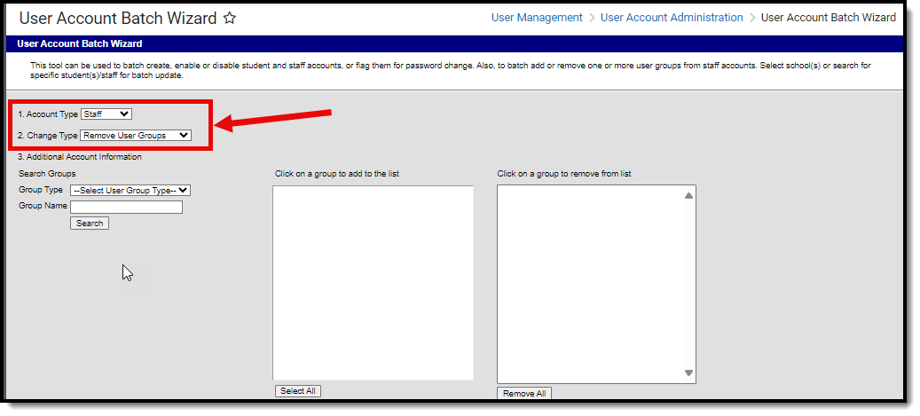 screenshot of the user account batch wizard