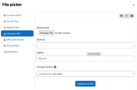 On the Import a Backup File page, click Choose a File to browse for the  downloaded file, or drag and drop the RLMS file into the field.