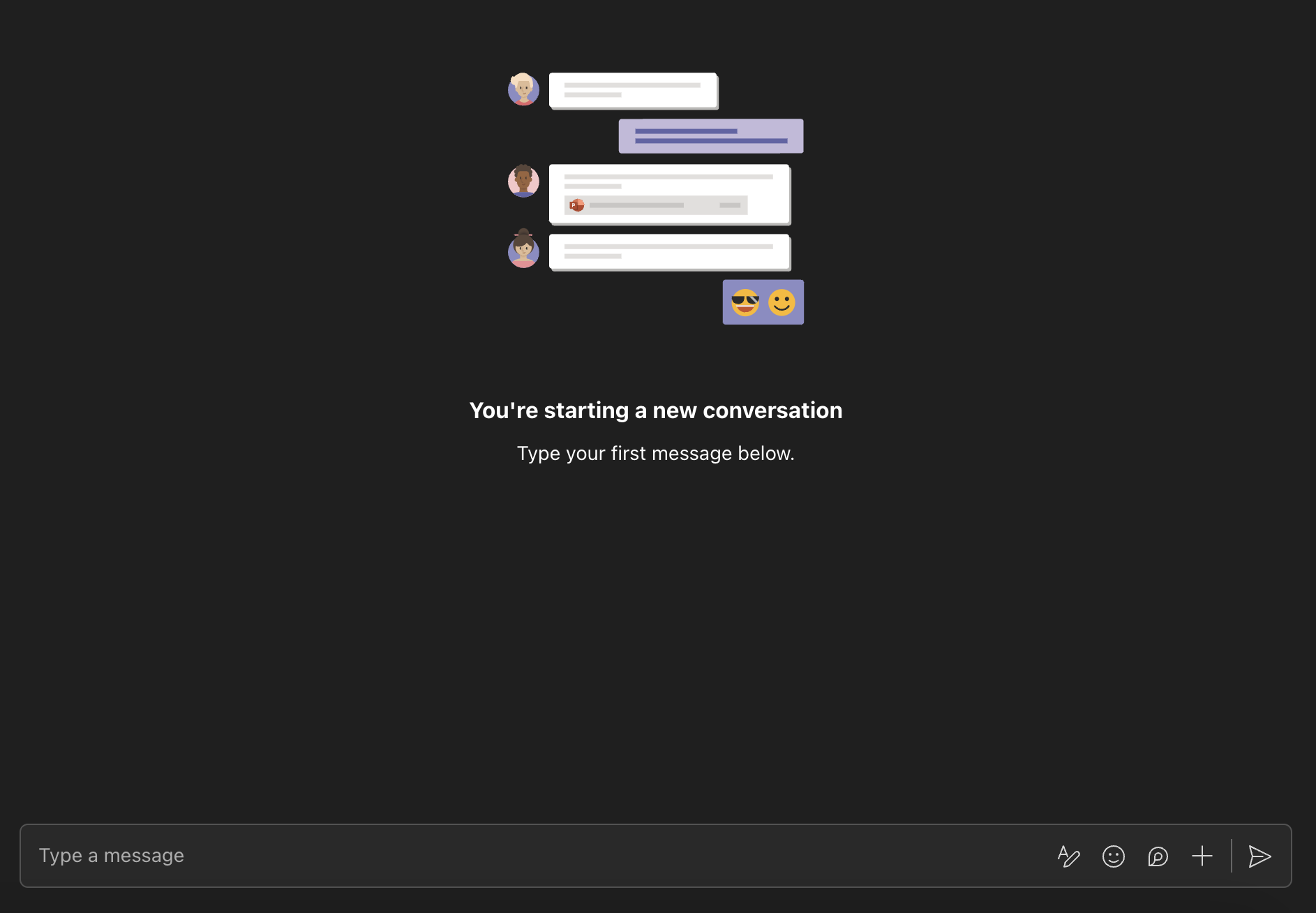 example screenshot of a microsoft teams chat