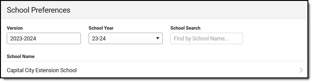 Screenshot of School Preferences Editor with Wellstone school searched for and selected.