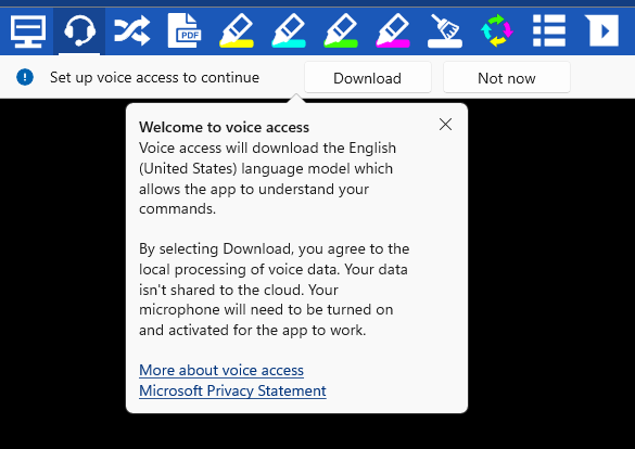 Voice Access download language message