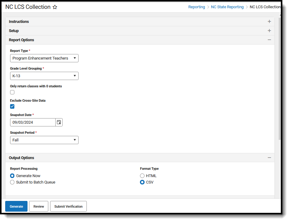 Screenshot of the LCS Program Enhancement Teachers editor, located at Reporting, NC State Reporting, NC LCS Collection. 