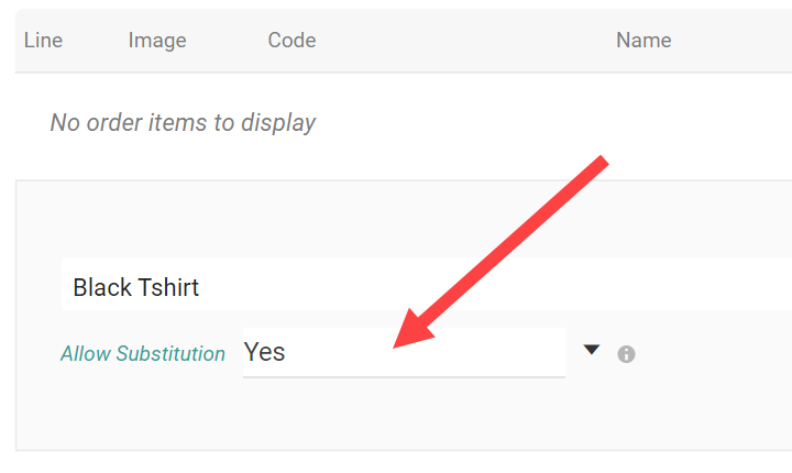 An item being added to an offline order enabled for substitution