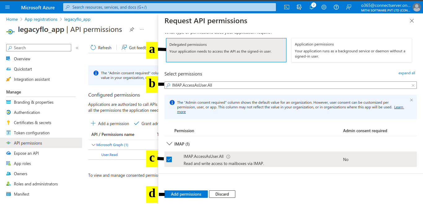 Application registration on Azure | Vaultastic