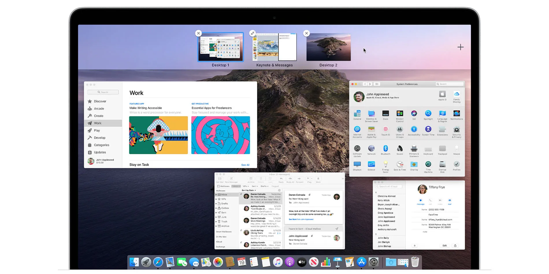 MacOS screen with Spaces demonstrated