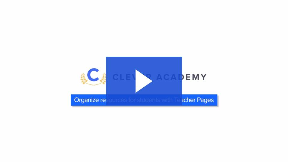 Video thumbnail Image before the link to the basic Clever teacher pages guide by Clever