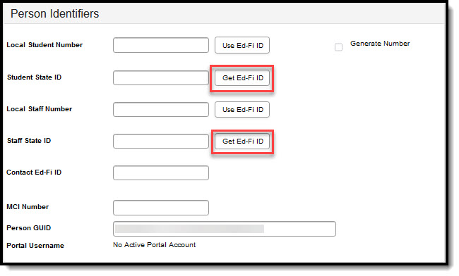 Image of Person Identifiers screen for Delaware.