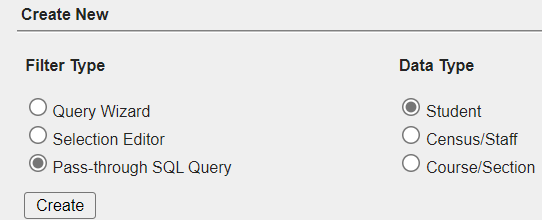 Pass-through SQL Query and Student Data type