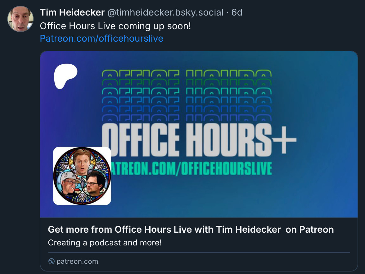 Tim Heidecker @timheidecker.bsky.social - Office Hours Live coming up soon! patreon.com/officehourslive