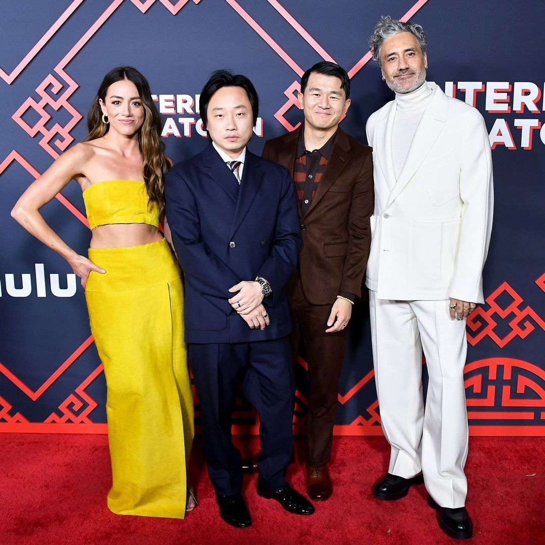 4 actors/actresses/director from Interior china town stand on the red carpet