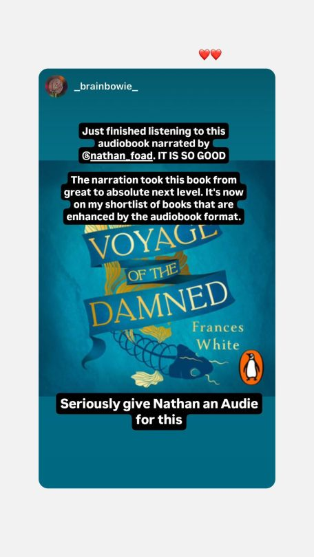 Nathan shared an instagram story by _brainbowie_ that says 