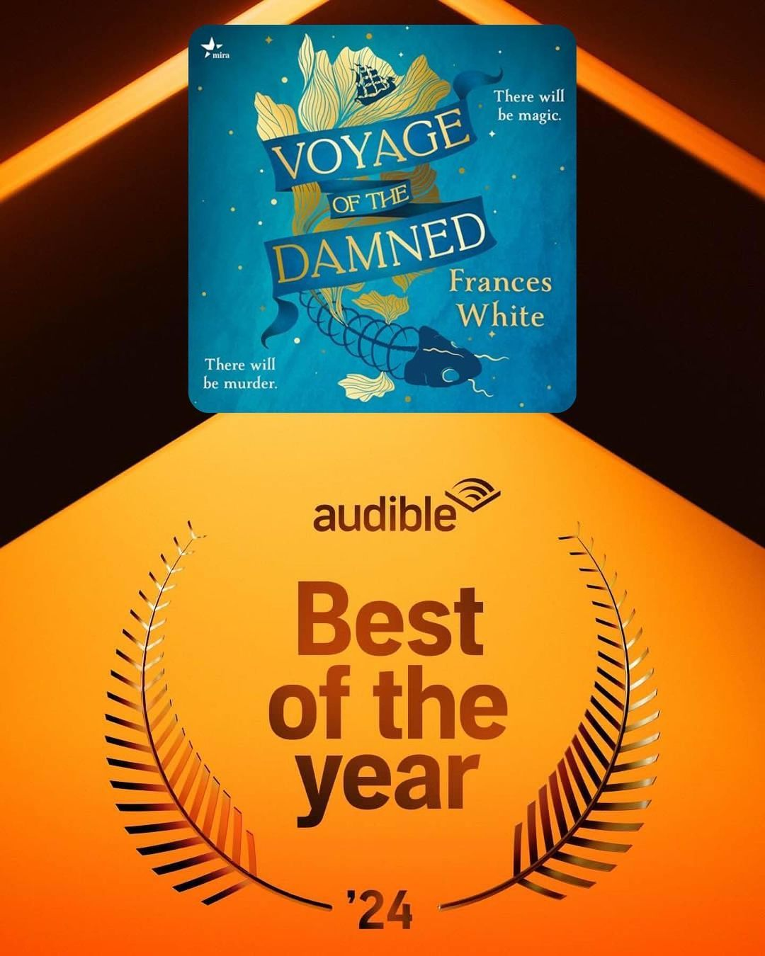 Voyage of the Damned book cover above an orange and black section saying 