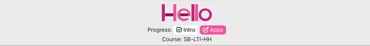 Hello Harvard logo, progress bar, and course info