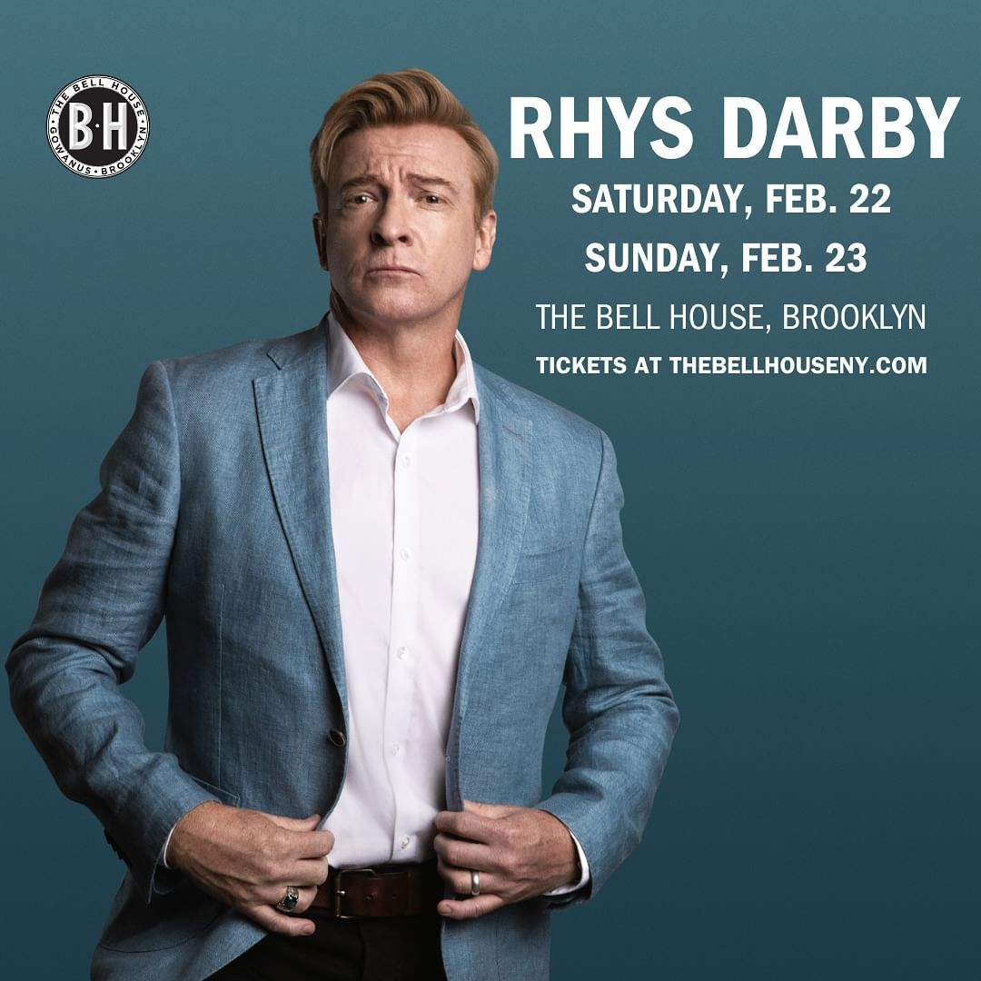 Rhys Darby  The Bell House, Brooklyn NY on Saturday Feb 22, and Feb 23!  Get tickets at TheBellHouseNY.com - Picture of Rhys in a blue suit