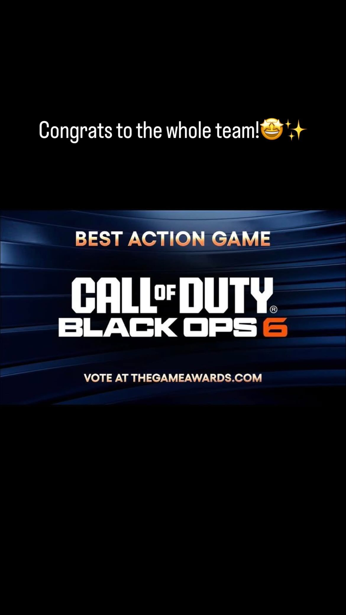 Samba wrote: congrats to the whole team! picture below says: Best Action Game Call of Duty Black Ops 6, vote at 